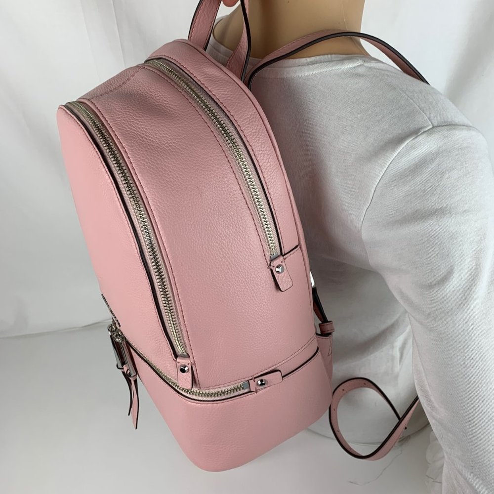 New Michael Kors Rhea Medium Leather Backpack - Picture 3 of 9